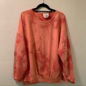 Orange Tie Dye Crew Neck